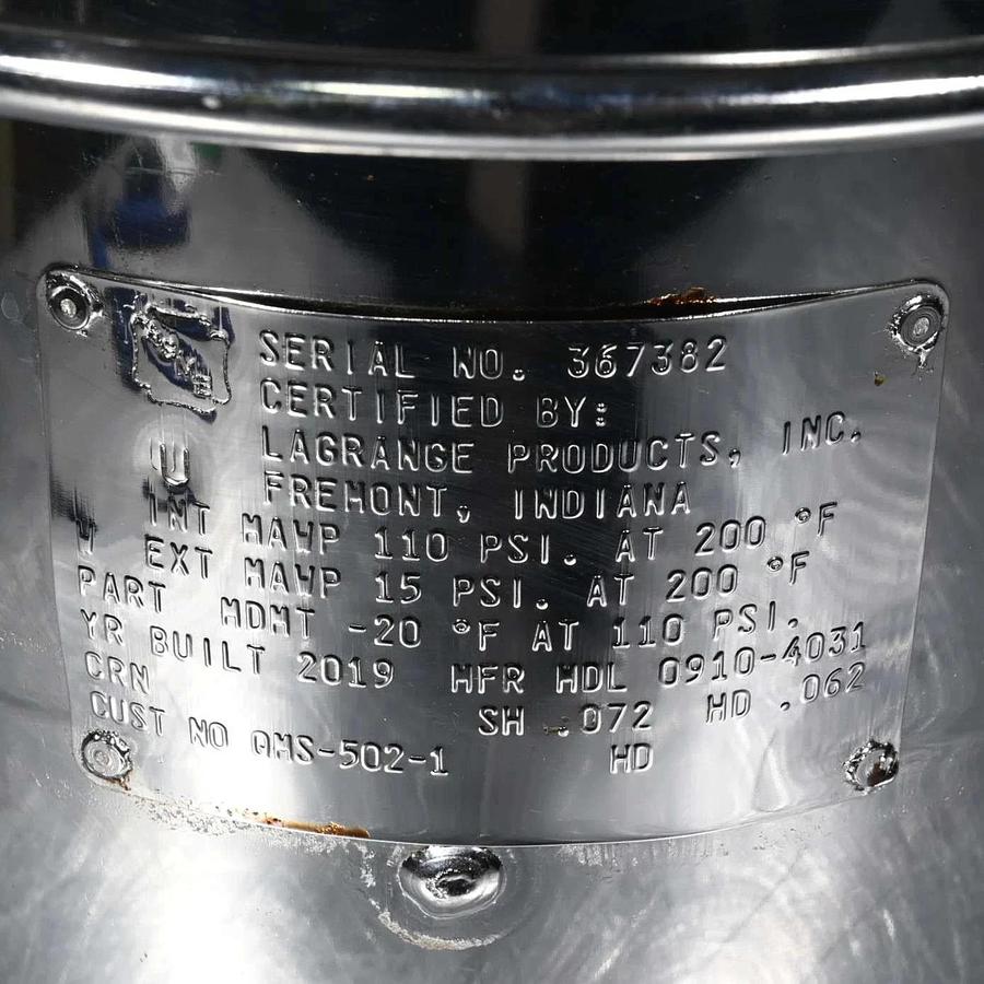 Used Binks 0910-4031 SS 2.8 Gal Steel Pressure Tank w/ Gast air Agitation