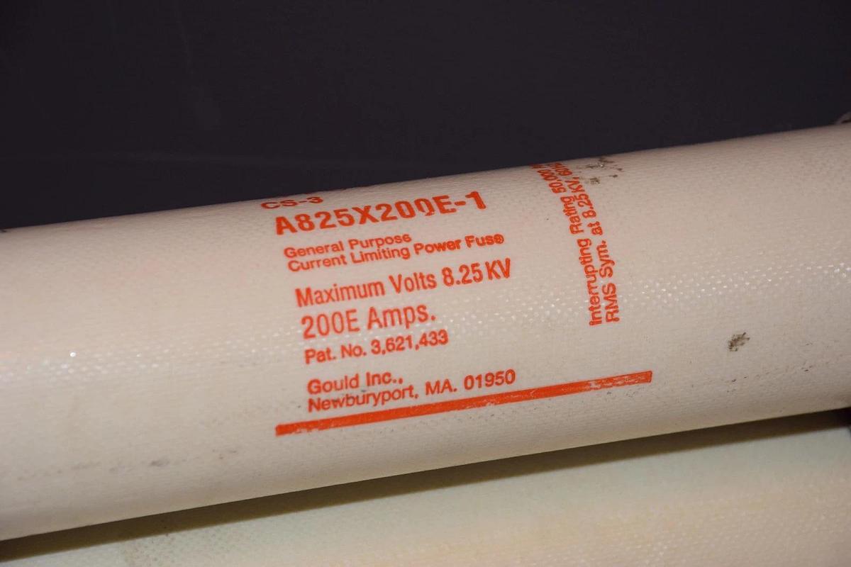 Used GOULD A825X200E-1 A825X200E1 SERIES CS-3 200E AMP 8.25 KV GENERAL PURPOSE FUSE