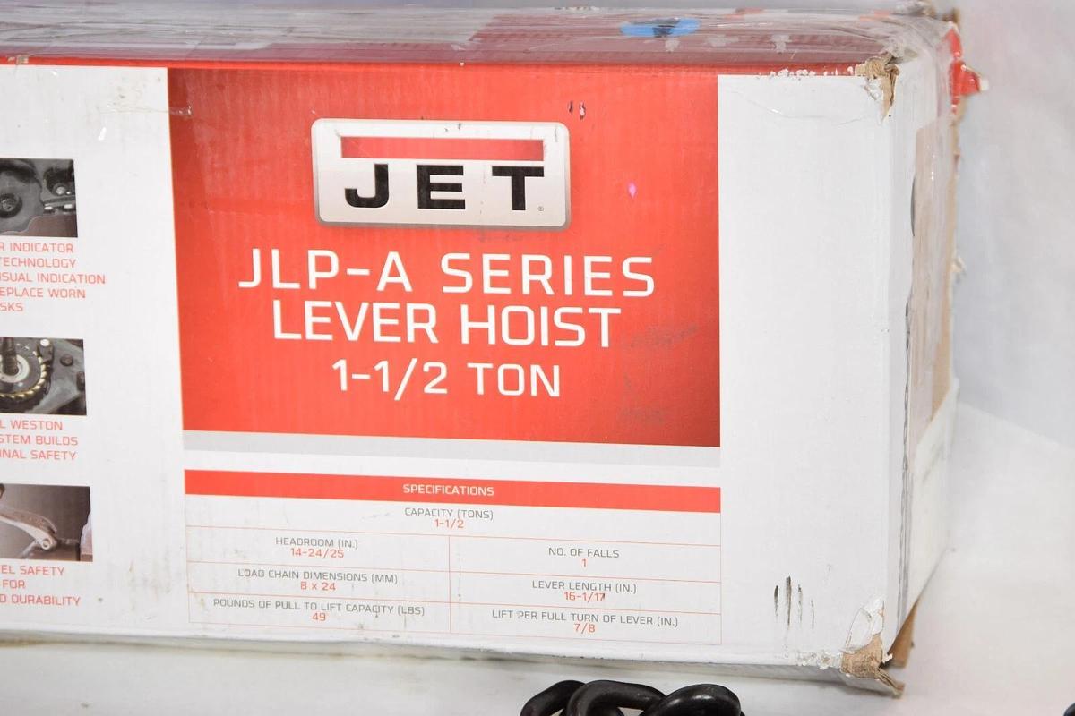JET 1-1/2 1.5 Ton Lever Hoist JLP-A Series 1.5T 1-1/2T 10' JLP-150A (New)