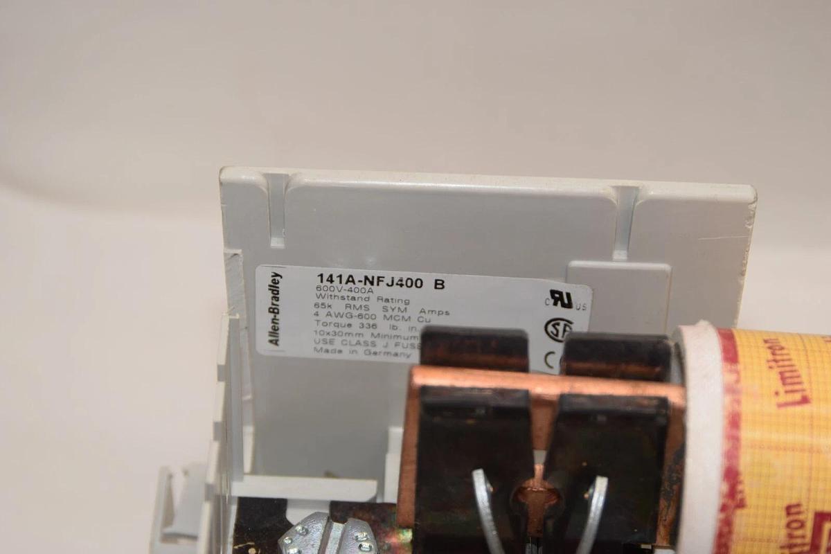 Used ALLEN BRADLEY 141A-NFJ400 Series B 600V 400A Fuse Base W/JKS-250 Fuse