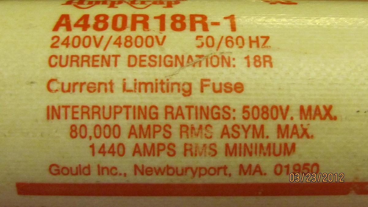 Used GOULD FUSE A480R18R-1 A480R180R 1 A480R180R1 18R 18 R