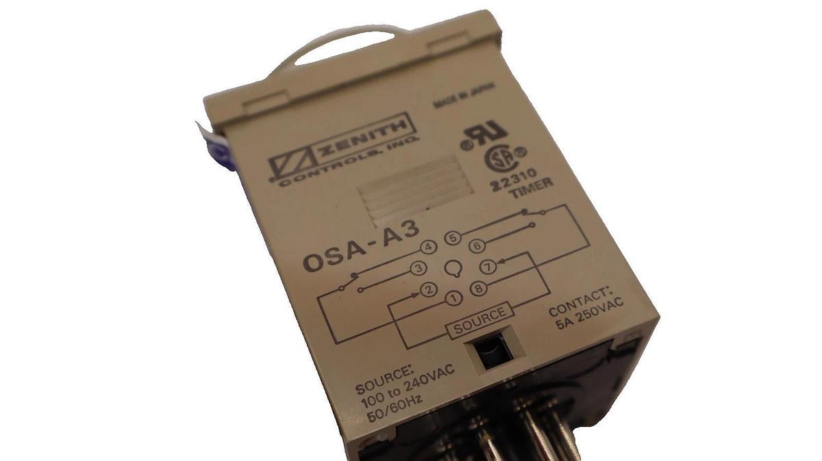 Used ZENITH OSA-A3 , OSAA3 100-240Vac 50/60Hz 0-30min Adjustable Timer