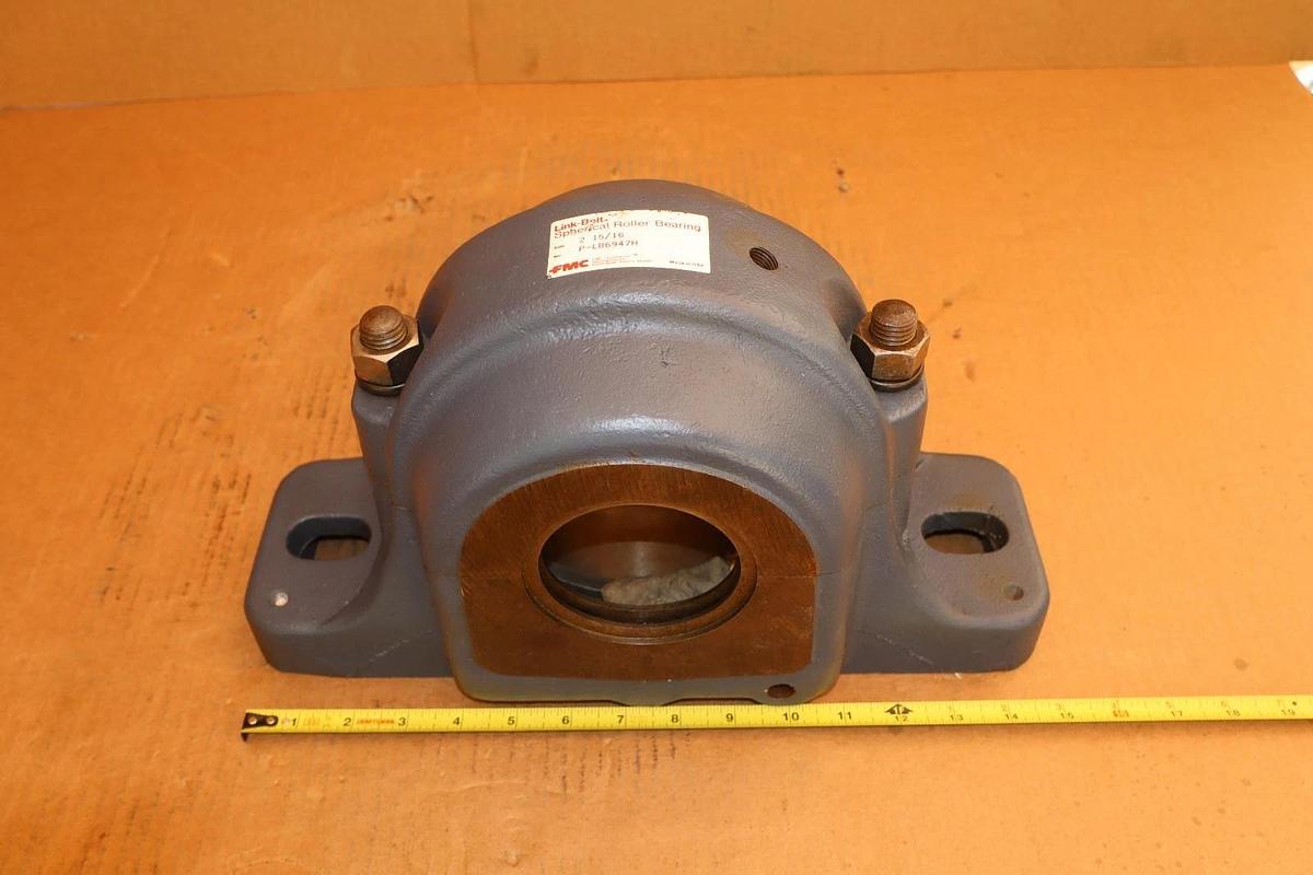 LINK-BELT Pillow Block Spherical Roller Bearing 2-15/16" P-LB6947H 2-Bolt (NOS)