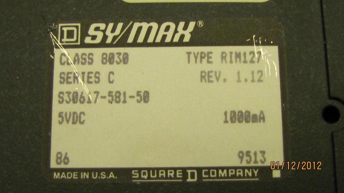 Used SQUARE D SY/MAX ANALOG INPUT MODULE 8030 RIM127 8030RIM127 8030RIM127 Ser C 1.12