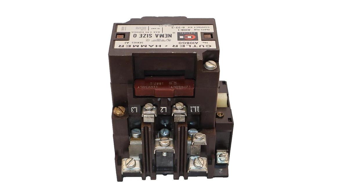 Used Cutler Hammer A10BG0 Nema Size 0 Series A1 110-120V Coil Contactor
