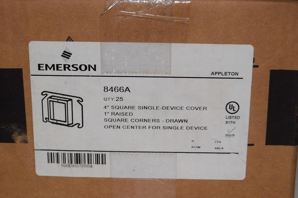 Emerson 4" Square Single-Device Cover 8466A 1" Raised New (Lot of 25)