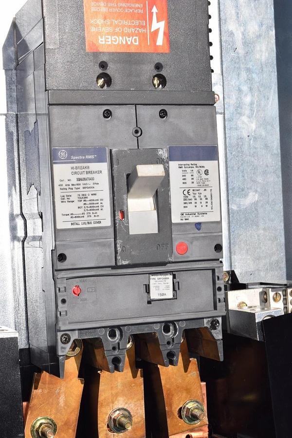 Used General Electric GE A-Series II Panelboard Panel AQF3424JBX 400A 208y/120 3ph 4w