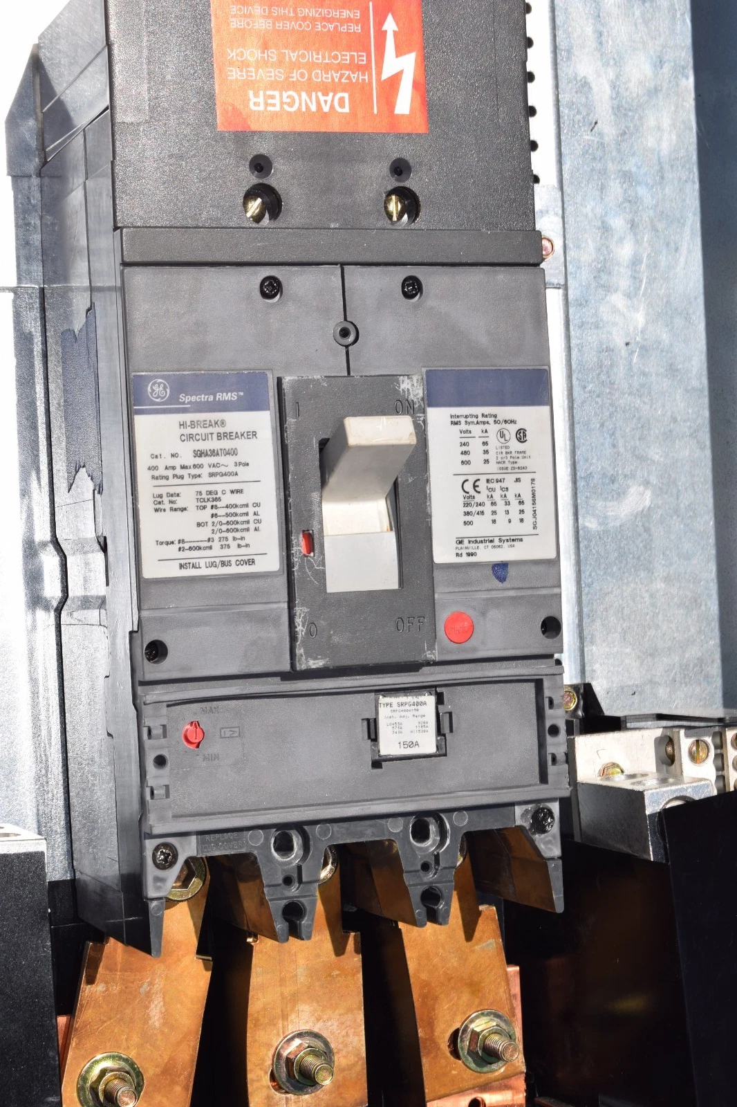 Used General Electric GE A-Series II Panelboard Panel AQF3424JBX 400A 208y/120 3ph 4w