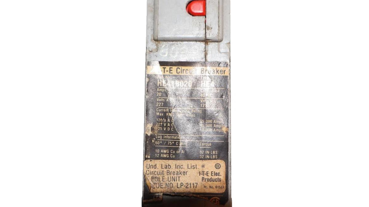Used Siemens 20A 20 Amp Circuit Breaker I-T-E HE41B020 (Lot of 5)