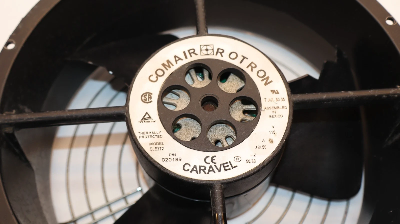 Comair Rotron Fan Caraval CLE2T2 020189 50/60HP 115V Thermally Protected