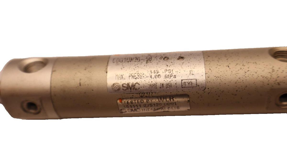 Used (Lot of 2) SMC CDG1UN20-50 , CDG1UN2050 145psi 1.0MPa Pneumatic Cylinder
