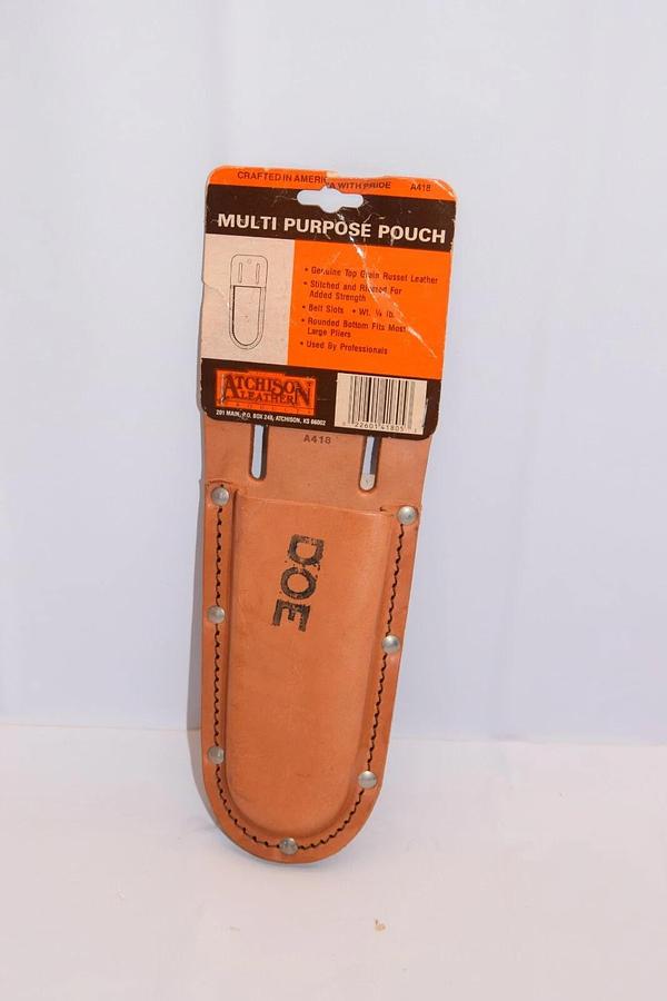 (NEW) ATCHISON LEATHER A418 Multi Purpose Pouch Genuine Top Grain Russet Leather