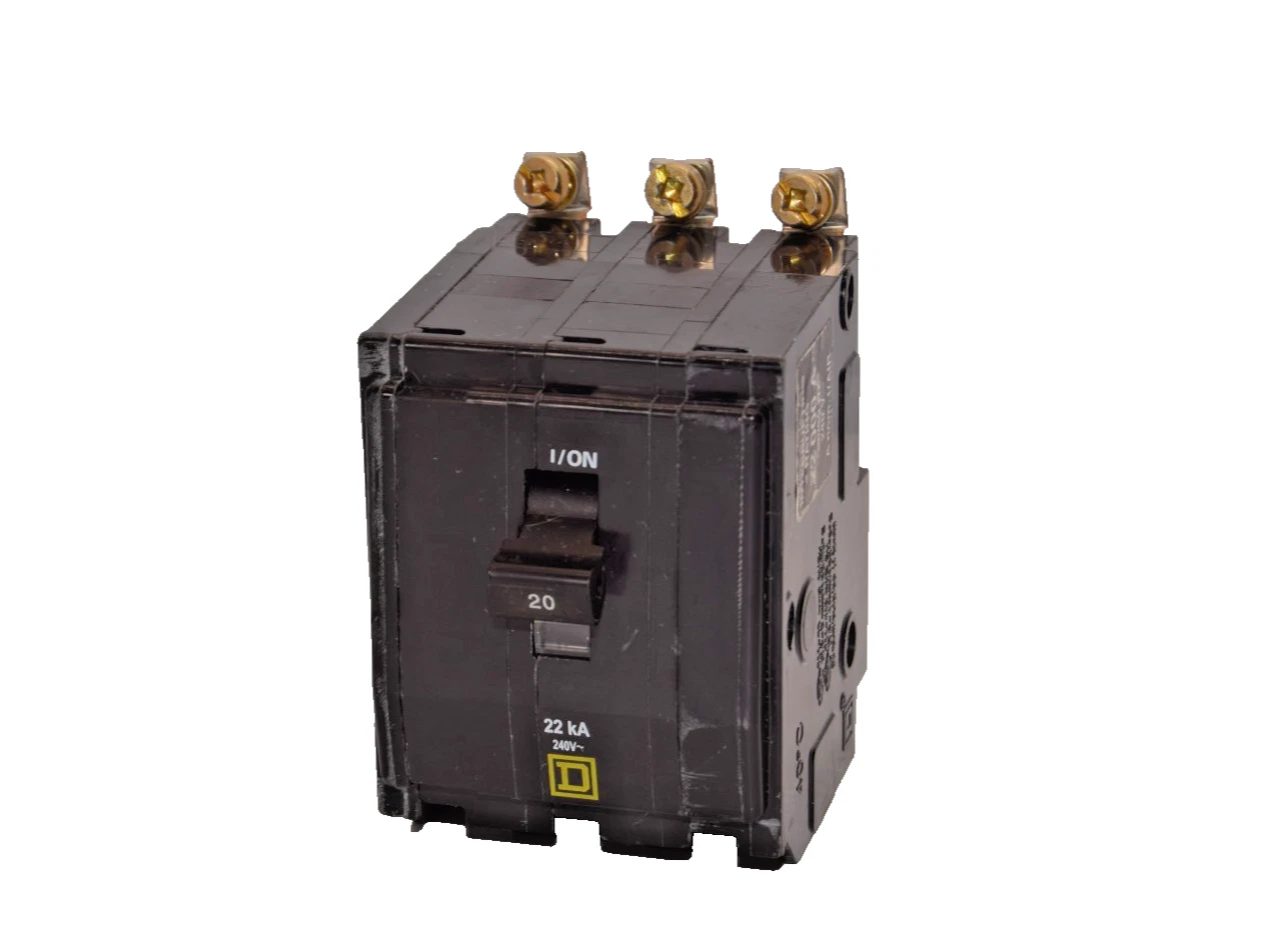 Used Square D 20A Circuit Breaker QOB320VH 20 Amp 3P 3 pole 240V 22KA