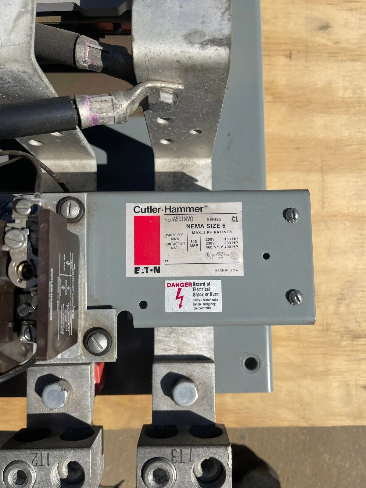 Refurbished Cutler-Hammer EATON Size Sz 6 Reversing Starter Contactor A50JNV0 3ph (Refurb)