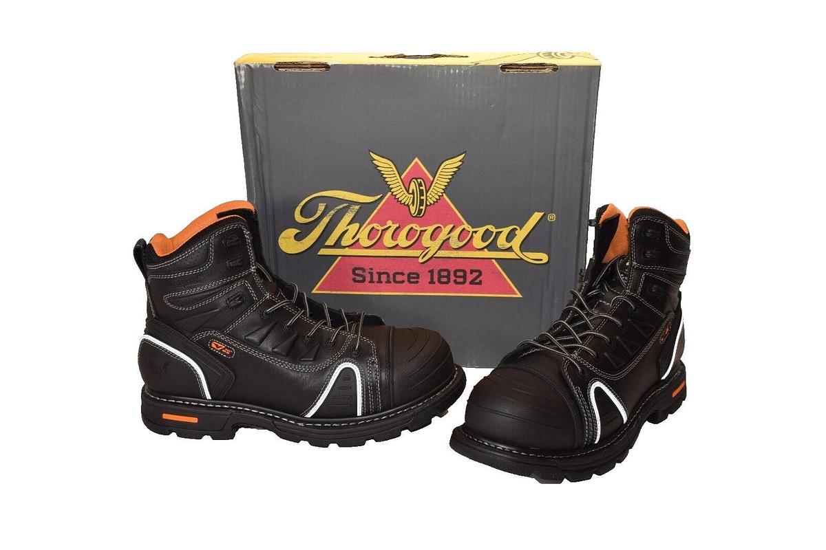 THOROGOOD 804-6444 Men 14 M 6" Lace-To-Toe Composite Safety Toe Gen-Flex2, Black