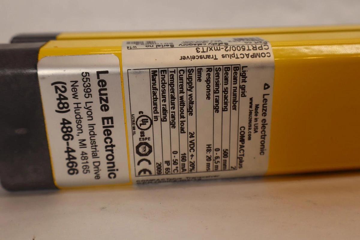 LEUZE COMPACTplus Transceiver Light Curtain CPRT500/2-mx/T3 68801432 (NEW)