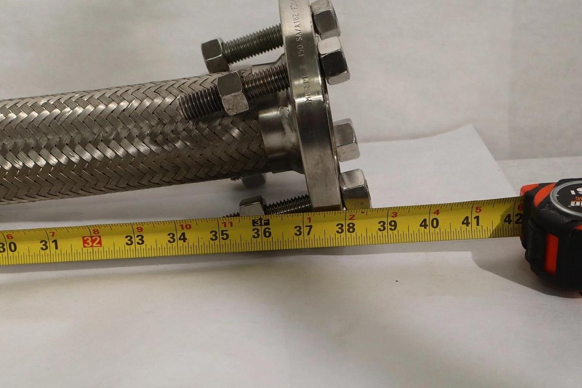 Used 2" x 36" SS Stainless Flexible Braided Hose Flange 150 SA/A182 F304/304L B16.5