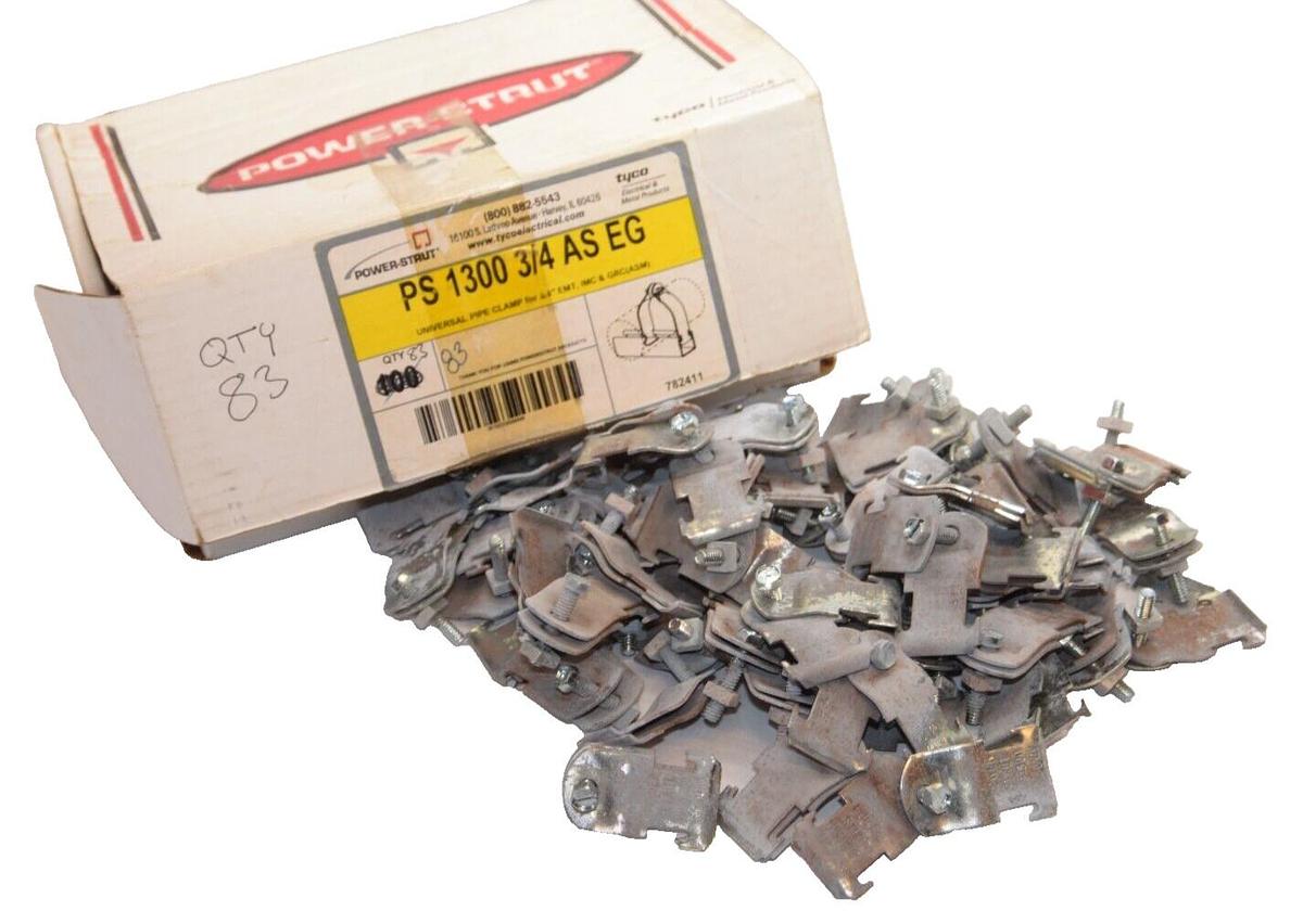 (NEW - Lot of 83) POWER-STRUT PS 1300 3/4 AS EG Universal Pipe Clamp 3/4"