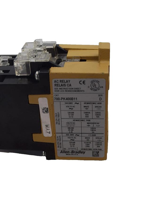Used ALLEN BR ADLEY 700-PK400B11 Series D Control AC Relay