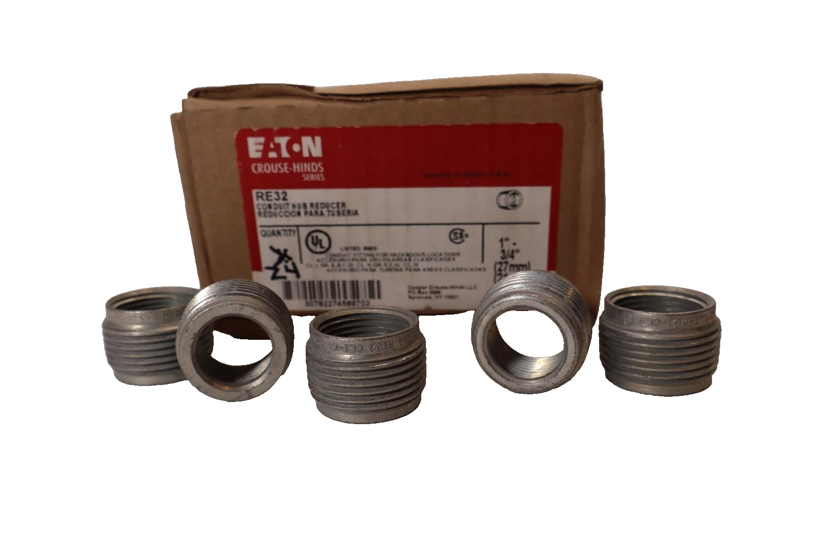 Eaton RE32 1" - 3/4" Conduit Hub Reducer (New - Box of 24)