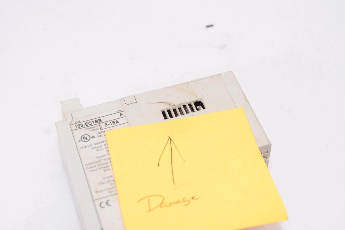 Used ALLEN BRADLEY 193-EC1BB Series A 3-15A Overload Relay *Damage Case*