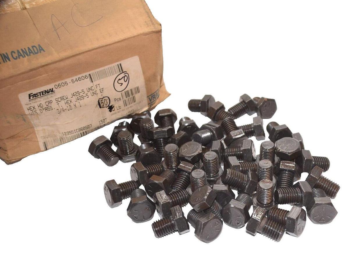 (NEW - Box of 50) FASTENAL 3/4-10 x 1 P5 Grade 5 Hex HD Cap Screw J429-5