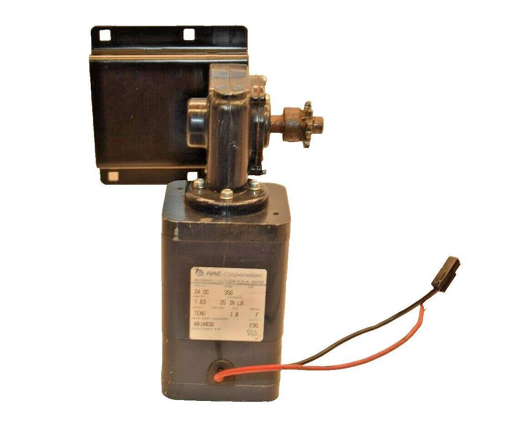 Used RAE CORPORATION 4014036 24Vdc 356rpm 7.63A Motor & Gearbox