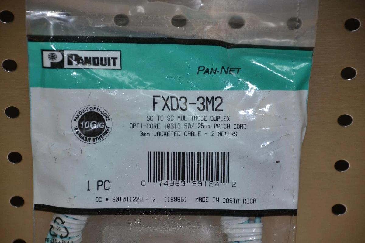 Used Panduit FXD3-3M2 Patch Cord Pan Net SC TO SC Multimode Duplex 3mm Jacketed New