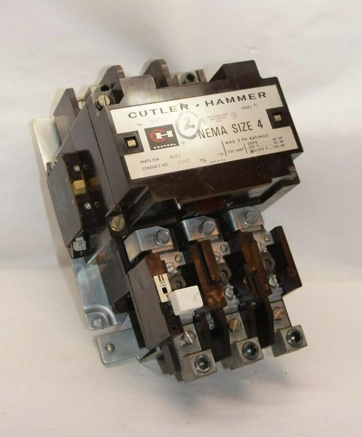 Used CUTLER HAMMER Motor Starter  A10FGO A10FG0 Series A1 Size Sz 4 3PH 120V Coil