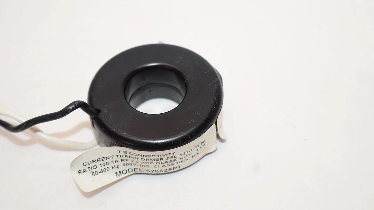 Used T.E. CONNECTIVITITY 526625P1 , 2RL-101-1-TL96 100:1A 50-400Hz Transformer