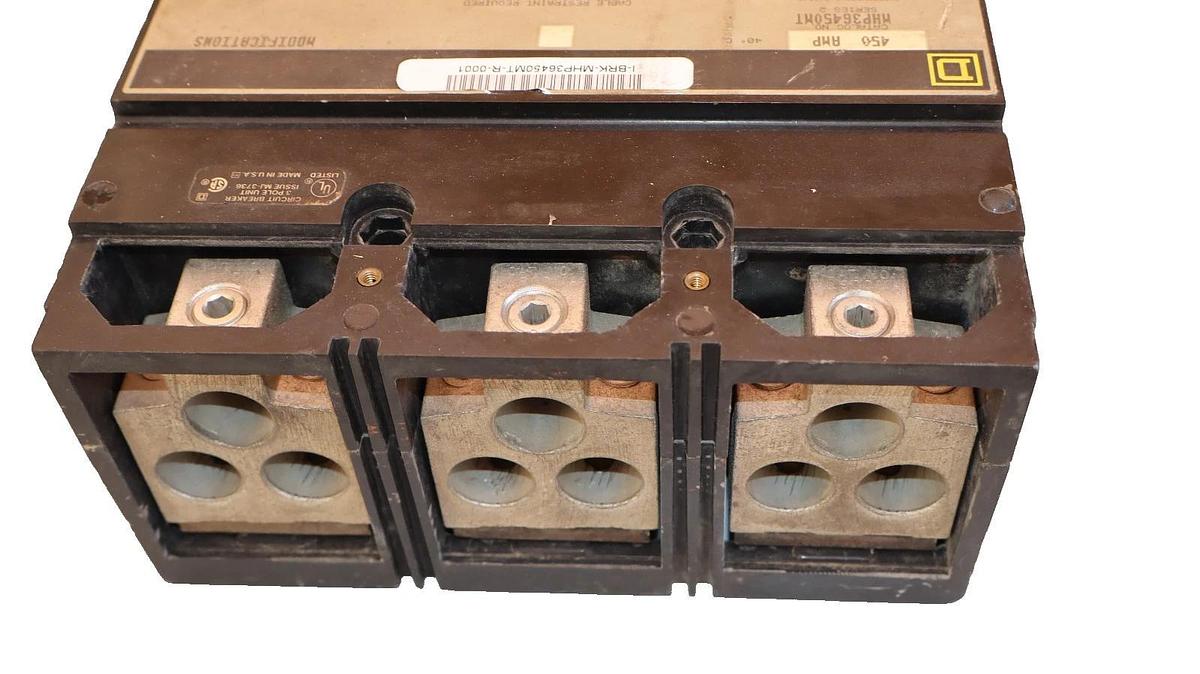 Used Square D Breaker MHP36450MT 450 AMP 600V  450A Magnetic Trip Adjustment