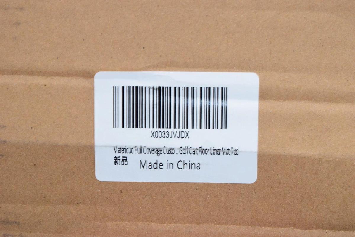 (NEW) MATERICUO X0033JVJD Full Coverage Custom Fit Golf Cart Floor Liner Mat Red