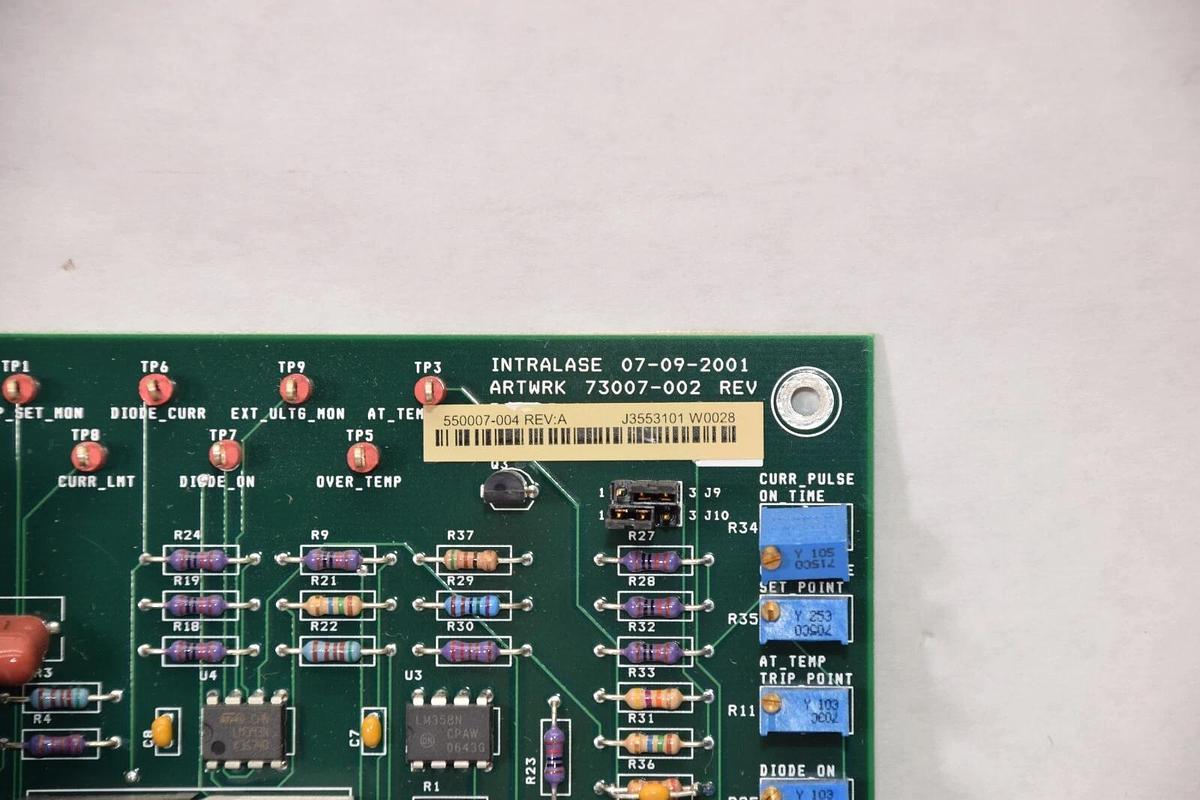 Used INTRALASE 07-09-2001 , 07092001 , 73007-002 REV Control Board