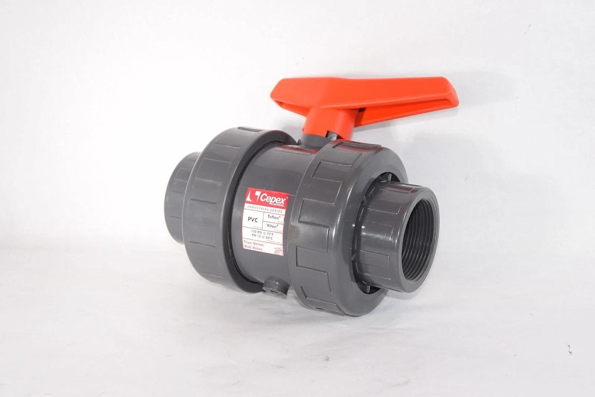 CEPEX HAYWARD  PVC Teflon 2-1/2" Threaded Socket True Union Ball Valve NEW