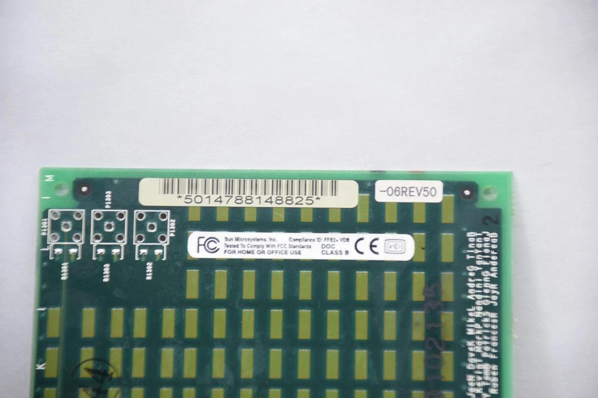 Used SUN MICROSYSTEMS INC. FFB2+VDB-06  FFB2+VDB06 Rev 50 Circuit Board Card