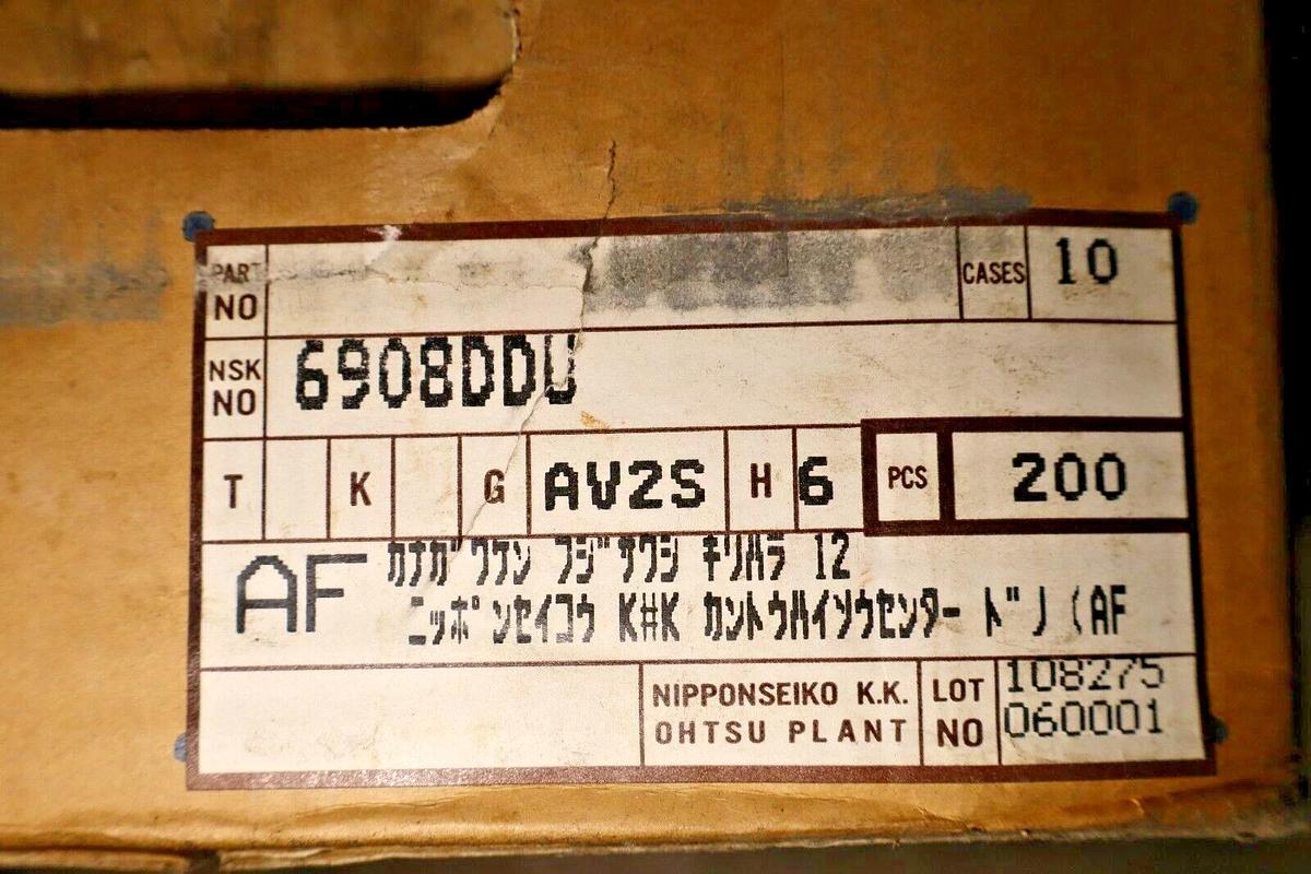 NSK Rubber seal Bearing 6908DDU (NEW)