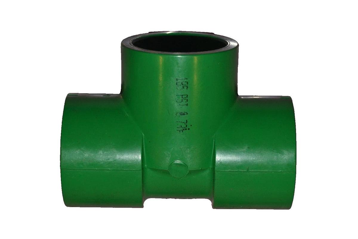 Nibco CHEM-AIRE 1-1/2" T fitting  SCH-80 PVC GREEN T-FITTING FITTINGS 1.5" 11/2"