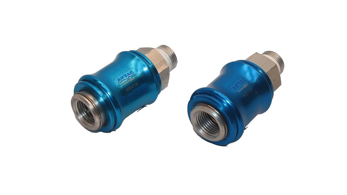 Used (LOT OF 2) AIRTAC HSV15 1/2"npt Hand-Push Valves Mechanical Valves