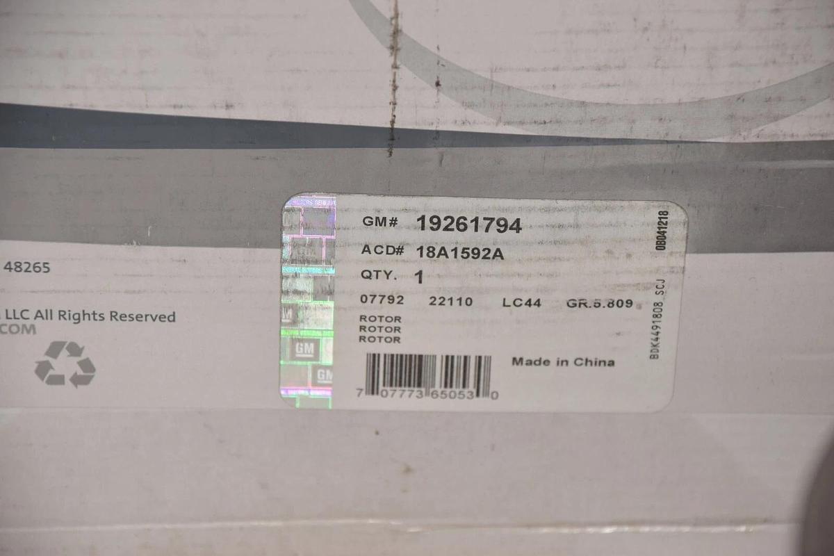 (NEW) ACDELCO 19261794 , 18A1592A Silver Brake Rotor