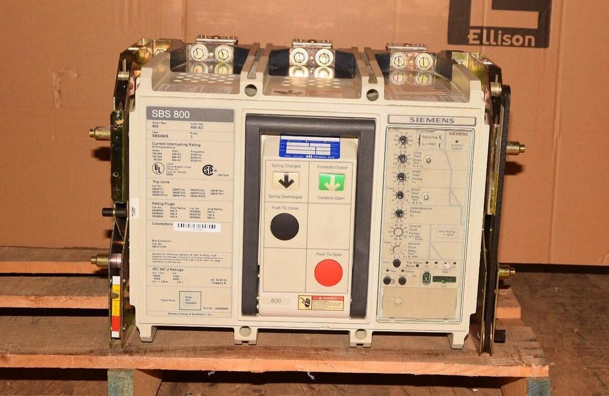 Used SIEMENS SBS0808 SBS 800 CIRCUIT BREAKER 800A 3P 600V 800A  SBSB800 SBS0808DV