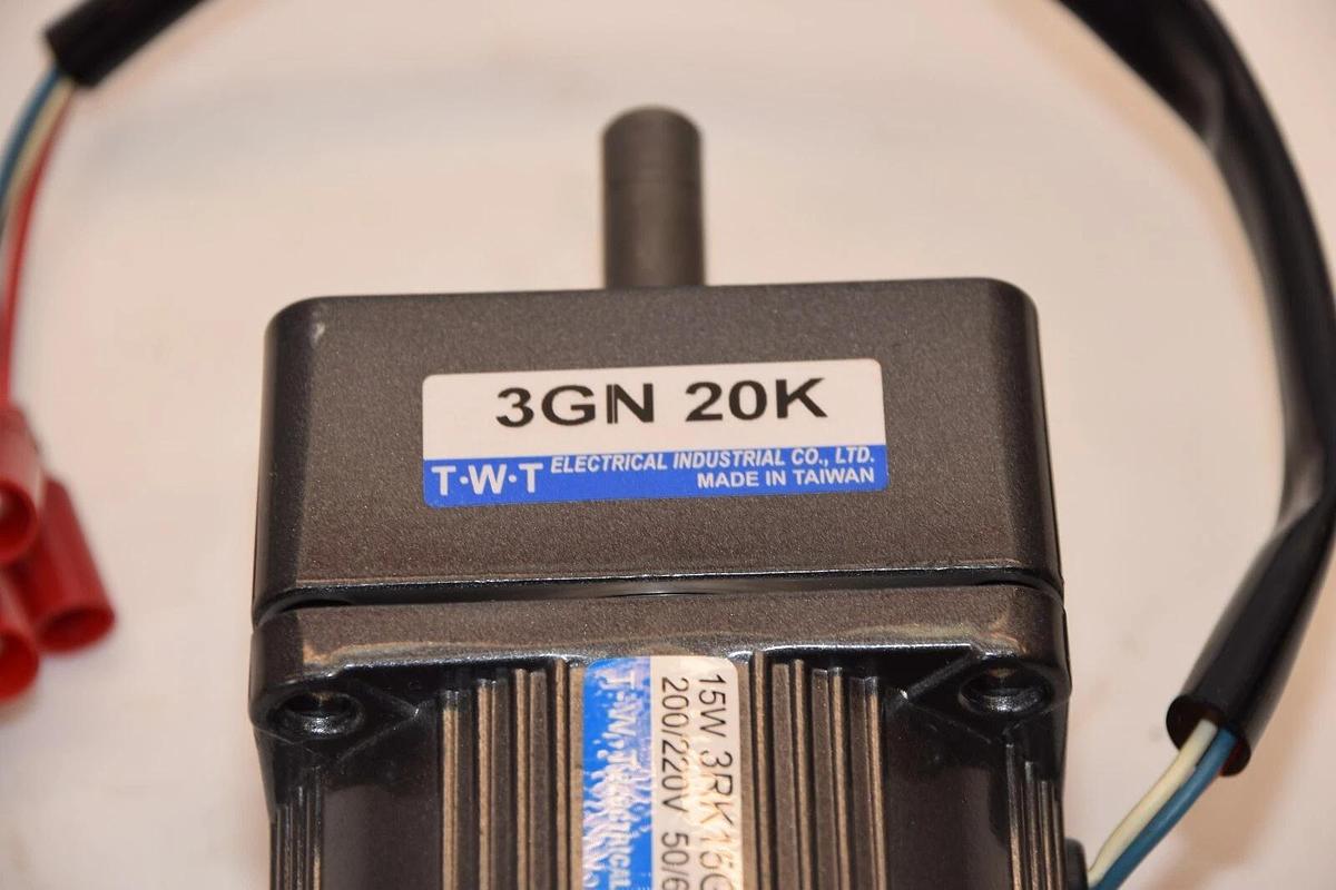 Used T-W-T 3RK15GN-C 15W 200/220V 50/60Hz 0.19A Magnetic Brake Motor 3GN20K