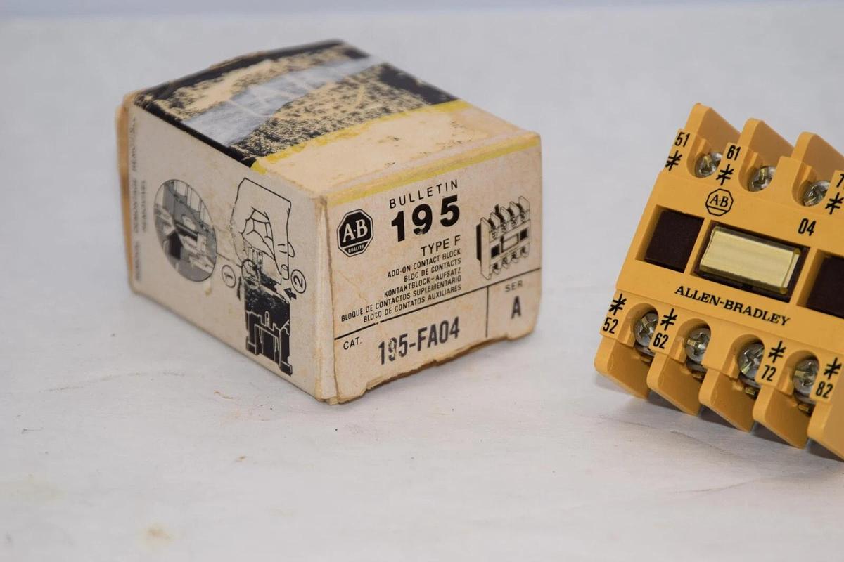 (NEW - Lot of 2) ALLEN BRADLEY 195-FA04 Type F Ser. A Add-on Contact Block