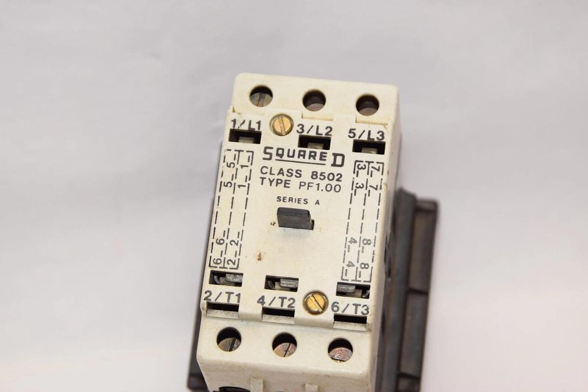 Used SQUARE D PF1.00 Class 8502 Type PF1 Contactor 110/120V 50/60Hz Coil