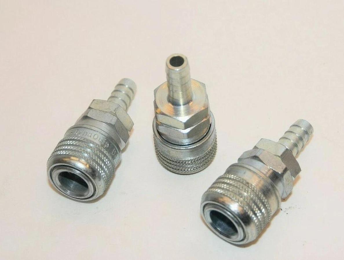 (NEW - LOT OF 3) DYNAQUIP D4 1/4"NPT Industrial Pneumatic Air Quick Disconnect