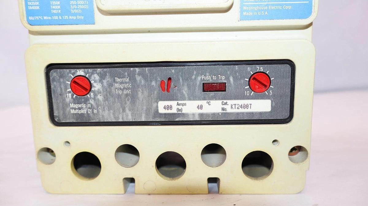 Used Westinghouse Ser C Circuit Breaker KDB35k 400a 400 Amp 2p KDB2400M01S09Y07