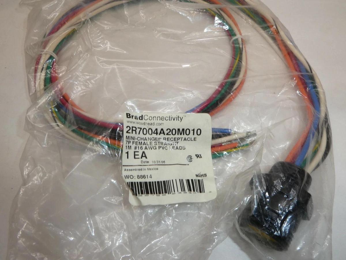 (NEW) BRAD CONNECTIVITY 2R7004A20M010 7P 16Awg Min-Change Receptacle