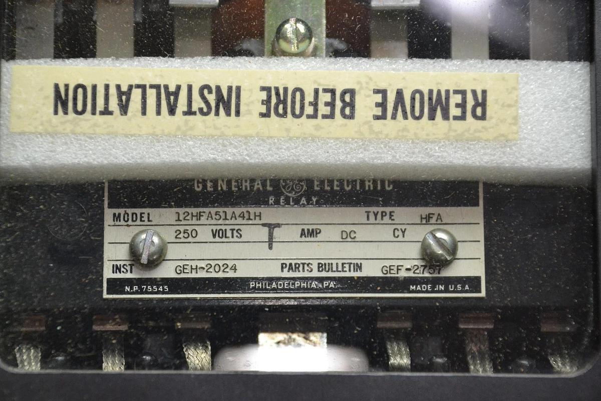 Refurbished GENERAL ELECTRIC 12HFA51A51H TYPE HFA 230V 60A MULTICONTACT AUXILARY RELAY reman