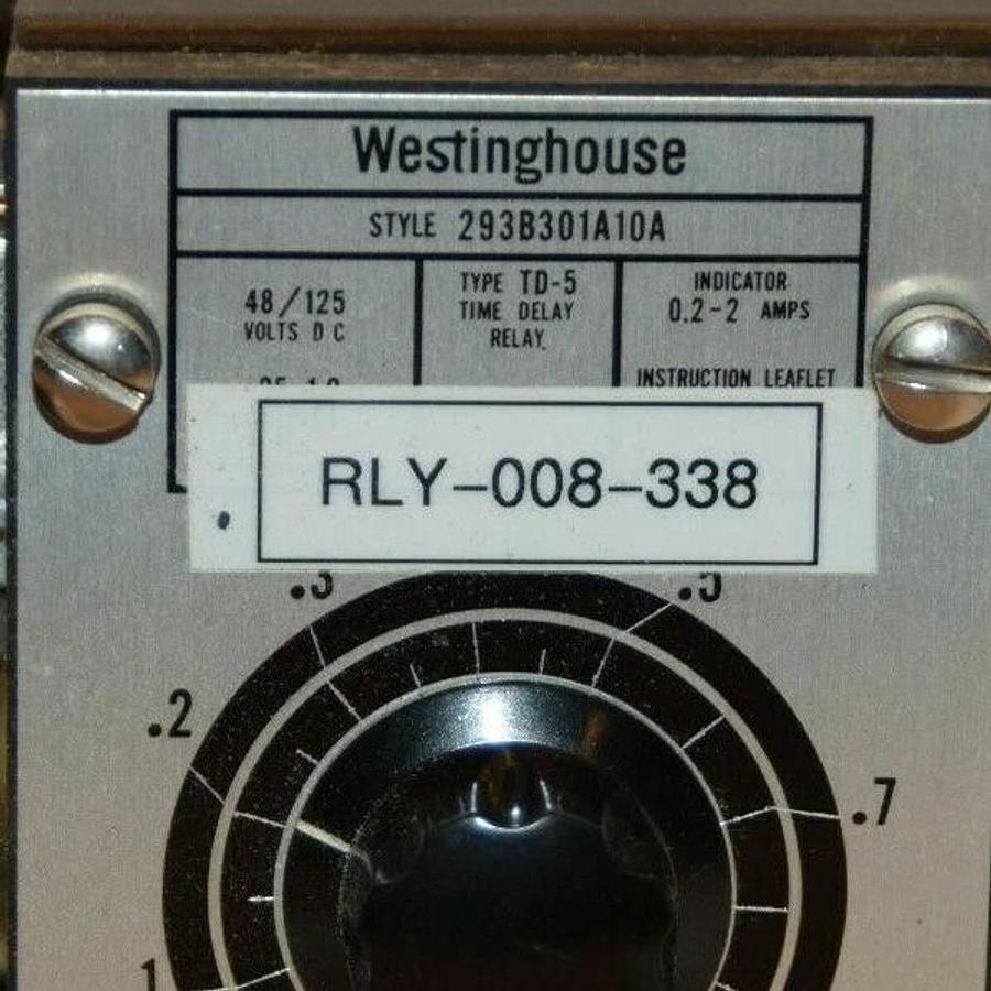 Refurbished Westinghouse 293B301A10A 48/125V Type TD-5 0.2-2A Time Delay Relay