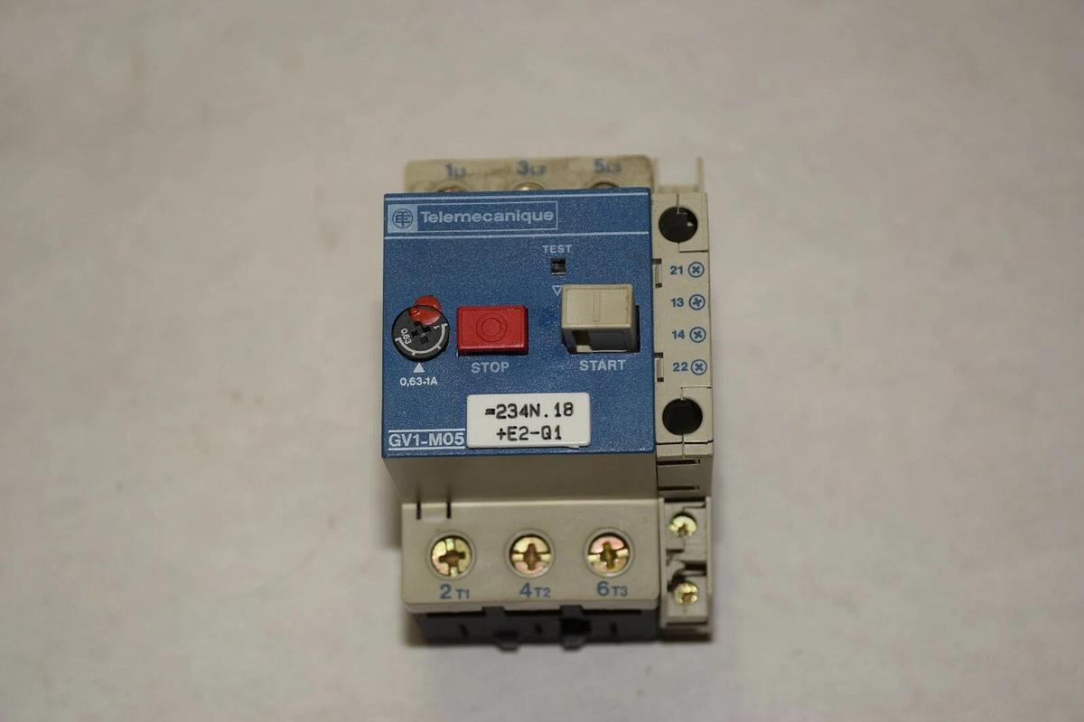 Used Telemecanique GV1-M05 W/GV1-A01 0,63-1A 660V 50/60Hz Manual Motor Starter