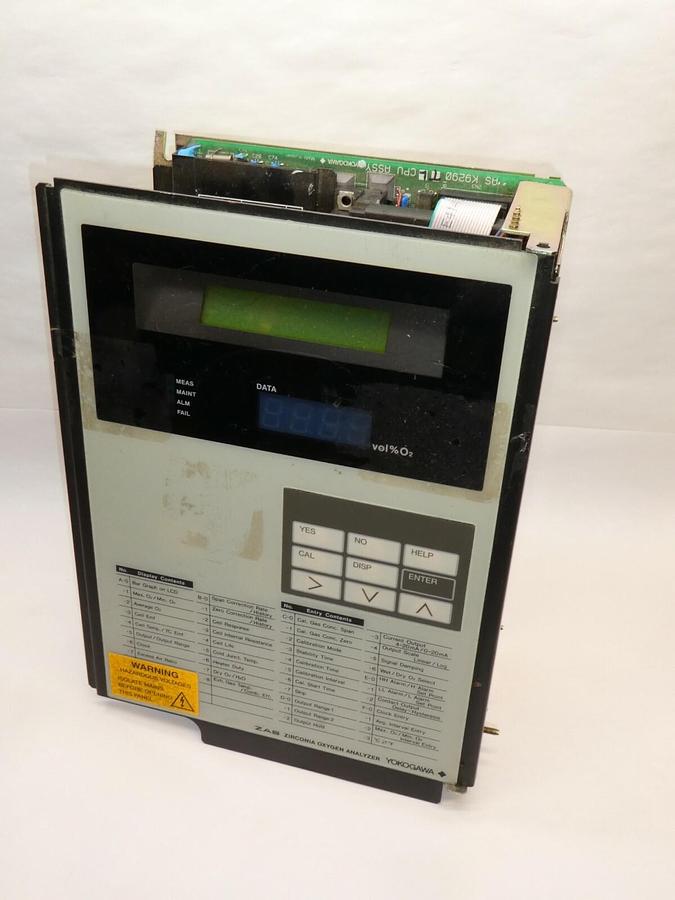 Used YOKOGAWA ZA8 ZIRCONIA OXYGEN ANALYZER  AS K9290 TL
